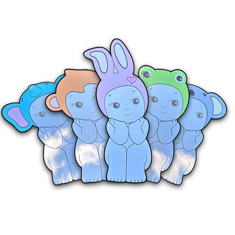 🎁 Sonny Angel Animal Mirror Bundle – Bunny, Monkey, Frog, Koala and Elephant